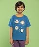 Somersault Half Sleeves Fruits Plate Embossed Tee - Blue