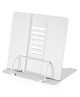 SYGA Reading Bookshelf Metal Mini Book Stand,Book Holder, Hands Free, Adjustable Cookbook ,Documents Holder, Portable Bookstand for Music Books, Textbook, Recipe,Tablet, Ipad(White)