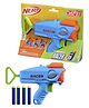 Nerf Elite Junior Racer Easy Play Dart Blaster with 4 Nerf Elite Darts - Blue