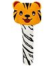 SnugglePuff Soft Tiger Rattle, Two Sounds: Rattle & Squeaker, Embroidered Face  Orange
