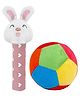 SnugglePuff Bunny Rattle (Two Sounds) & 11cm Ball Combo  Multicolor