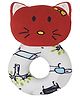 SnugglePuff Soft Kitty Rattle, Embroidered Face  Red