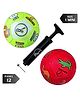 KARBD PVC Football with Pump & Pin - Size 1, 12 Panel, Green Numbers & Red Animals Learning