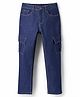 Pine Kids Full Length Washed Denim Jeans with Cargo Pocket - Navy Blue
