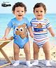 Babyoye Disney Interlock Knit Half Sleeves  Onesies with Nemo Graphics Pack of 2 - Multicolour