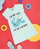 Pantaloons Junior Cotton Knit Disney Lilo & Stitch Featuring Half Sleeves Character Printed Night Dress - Blue