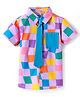 Lil' Drama Cotton Half Sleeves Checked Shirt - Multi Colour