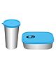 Jaypee Plus Unicorn Lunch Box Combo with 1 Tumbler , Leakproof Plastic Inner Steel Tiffin box Food Grade ,Light Weight, Easy to Carry, Blue , 400 ml