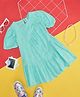 Pantaloons Junior Half Sleeves Schiffli Embroidered Dress - Blue