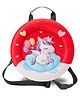 Paper Moon Unicorn Round Shaped School Bagpack for Kids, Red - 10.6 inches
