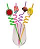 Paper Moon Set of 4 Reusable Cute Spiral Drinking Straws for Kids - Design May Vary