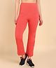 Zelena High Waist Maternity Solid Pant - Coral