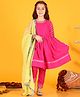 Jilmil Girls Magenta Dress with pant & Dupatta (set of 3)