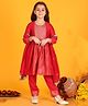 Jilmil Girls Anarkali Pink Silk Dress with Pant & Dupatta (set of 3)