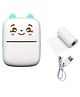 Happy Hues Mini Portable Pocket Printer with USB Cable- Inkless Instant Printing- Thermal Printer for Note/Photo Web Document Printing- Bluetooth Printer for Android or iOS APP- White & Blue