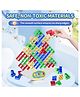 Happy Hues Wooden Base Tetra Tower Stacking Blocks Tetris Balance Game - Board Games for Kids & Adults  Balancing Stacking Toys -Perfect for Family Games Parties & Travel- 16 Pcs