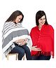 Lulamom Multi-Purpose Breast Feeding Nursing Shawl - Pack of 2 (Grey stripes & Red solid)