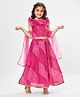 Babyhug Frill Sleeves Kota Bandhani Choli Lehenga & Dupatta Set with Sequin and Tassles Detailing -Fuschia