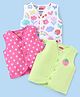 Babyhug 100% Cotton Woven Sleeveless Front Open Jhablas Floral Print Pack of 3 - Multicolour