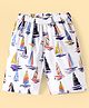 Pine Kids Mid Thigh Swimming Board Shorts with Boat Print - Multicolour