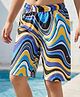 Pine Kids Mid Thigh Swimming Board Shorts Marble Print - Multicolour