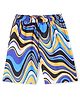 Pine Kids Mid Thigh Swimming Board Shorts Marble Print - Multicolour