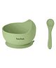 Tony Stark Silicone Bowl & Spoon for Baby Feeding, Good Suction Design for Toddler & Baby Bowl and Spoon Set, Non-Slip, BPA-Free Baby Product (Green)
