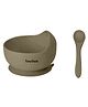 Tony Stark Silicone Bowl & Spoon for Baby Feeding, Good Suction Design for Toddler & Baby Bowl and Spoon Set, Non-Slip, BPA-Free Baby Product (Army Green)