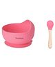 Tony Stark Silicone Bowl & Spoon for Baby Feeding, Good Suction Design for Toddler & Baby Bowl and Spoon Set, Non-Slip, BPA-Free Baby Product (Pink)