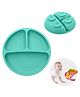 Tony Stark Silicone Suction Plates for Baby, Toddler Plate with 4 Strong Suction Cups, Silicon Plate Baby Feeding Products (Cyan)