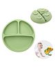 Tony Stark Silicone Suction Plates for Baby, Toddler Plate with 4 Strong Suction Cups, Silicon Plate Baby Feeding Products (Green)