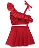 CUKOO Sleeveless Ruffled Detailed Swimsuit - Red