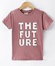 Lazy Bones Sinker Half Sleeves T-Shirt Text Print - Almond