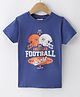 Lazy Bones Sinker Half Sleeves T-Shirt Football Print - Blue