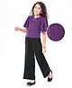 Hola Bonita Half Sleeves Top With Bow Style and Shimmer Pant - Lilac & Black