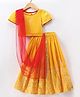 Saka Designs Cotton Rayon Woven Half Sleeves Embroidered Choli Lehenga Set with Dupatta -  Yellow & Red