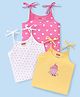 Babyhug 100% Cotton Woven Sleeveless Jhablas with Heart Polka Dot & Cup Cake Print Pack of 3 - Multicolour