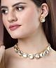 NVR Women Gold Kundan-Studded Handcrafted Jewellery Set - Gold