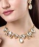 NVR Women Gold Kundan-Studded Handcrafted Jewellery Set - Gold