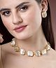 NVR Women Gold-Plated Mother of Pearl Handcrafted Jewellery Set - Gold