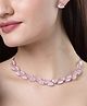 NVR Women Pink Artificial Stones Studded Handcrafted Jewellery Set - Pink