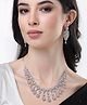 NVR women silver plated & Pink CZ stone handcrafted jewellery set - Pink