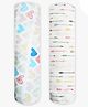 Polka Tots Muslin Soft 100 % Cotton Multipurpose Swaddle Wrap Set - White - Mini Hearts & Cupid - Pack Of 2