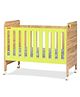 Fisher-Price Romania Baby Crib with Wheels and Adjustable Height 0-3 Years (Green, with Mattress)