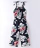CrayonFlakes Sleeveless Floral Printed Jumpsuit - Black