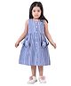 CLOTH BITES Sleeveless Striped Shirt Dress - Light Blue