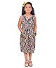 CLOTH BITES Sleeveless Leaves Printed Shirt Dress - Blue & Yellow