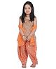 CLOTH BITES Sleeveless Floral Printed Kurta & Patiala With Dupatta - Orange