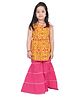 CLOTH BITES One Shoulder Floral Printed & Lace Embellished Kurta With Sharara - Red & Yellow