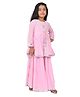 CLOTH BITES Three Fourth Lace Embellished Kurta With Sharara - Pink